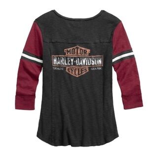 Harley-Davidson NWT Gray Lace-Up Top